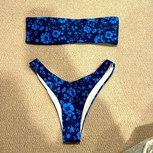 Dark blue Flower bikini